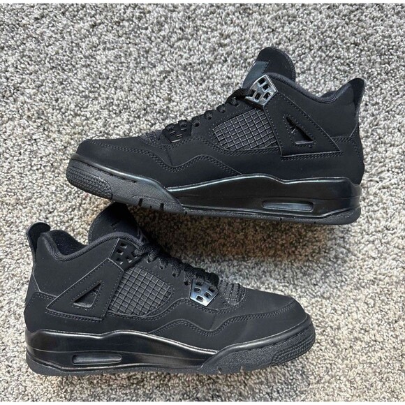 Nike Air Jordan 4 Retro Black Cat Size 5 Youth (Size 6.5 Women's) - Picture 2 of 10